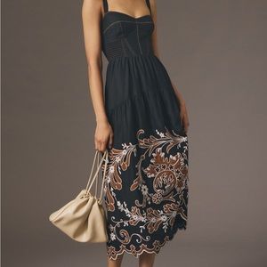 Anthropologie Appliqué Midi Dress.